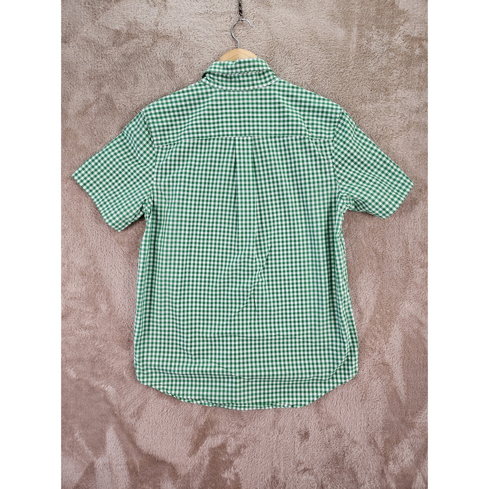 Ralph Lauren Emerald and White Short-sleeved Gingham Oxford Button-down Shirt - Picture 9 of 10